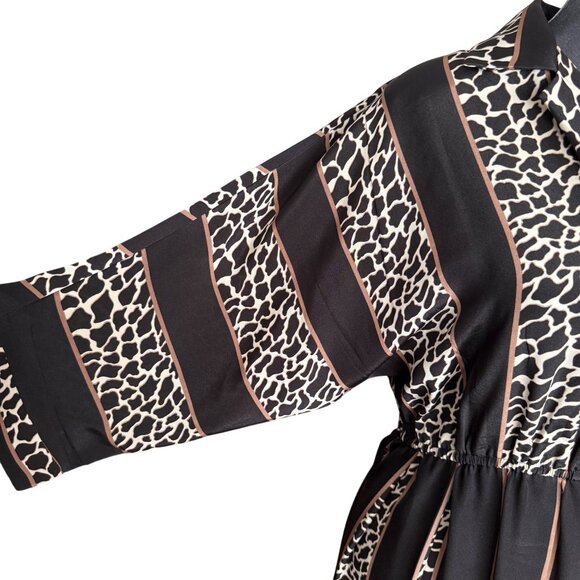 Top Act Giraffe Print Button-Down Midi Dress Size 12P - Picture 2 of 7